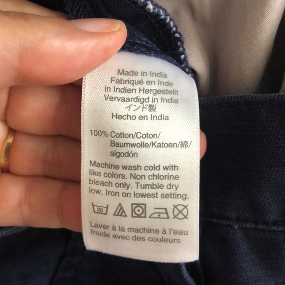 J.Crew Blue Cotton Wide Leg Button Front Pants Sz 30 - Picture 9 of 10